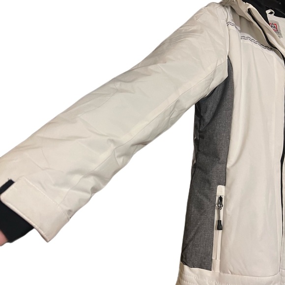 Womens White Avalanche Puffer Ski/snow Jacket With Removable Fur Hood Sz Med - Picture 5 of 15